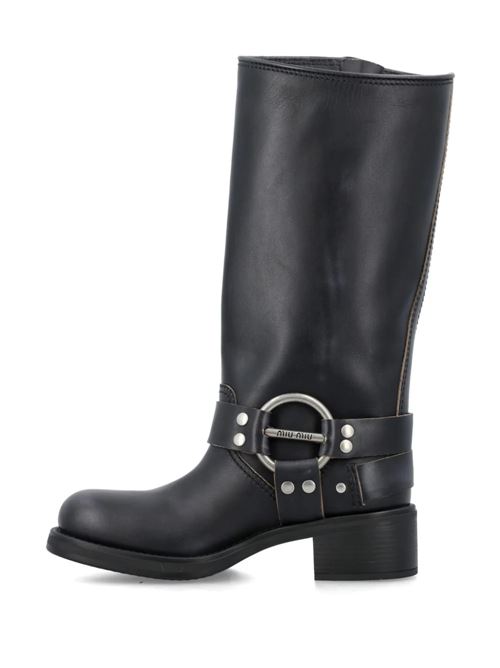 Black calf leather boot MIU MIU | 5W792DF-A0503F33F0002